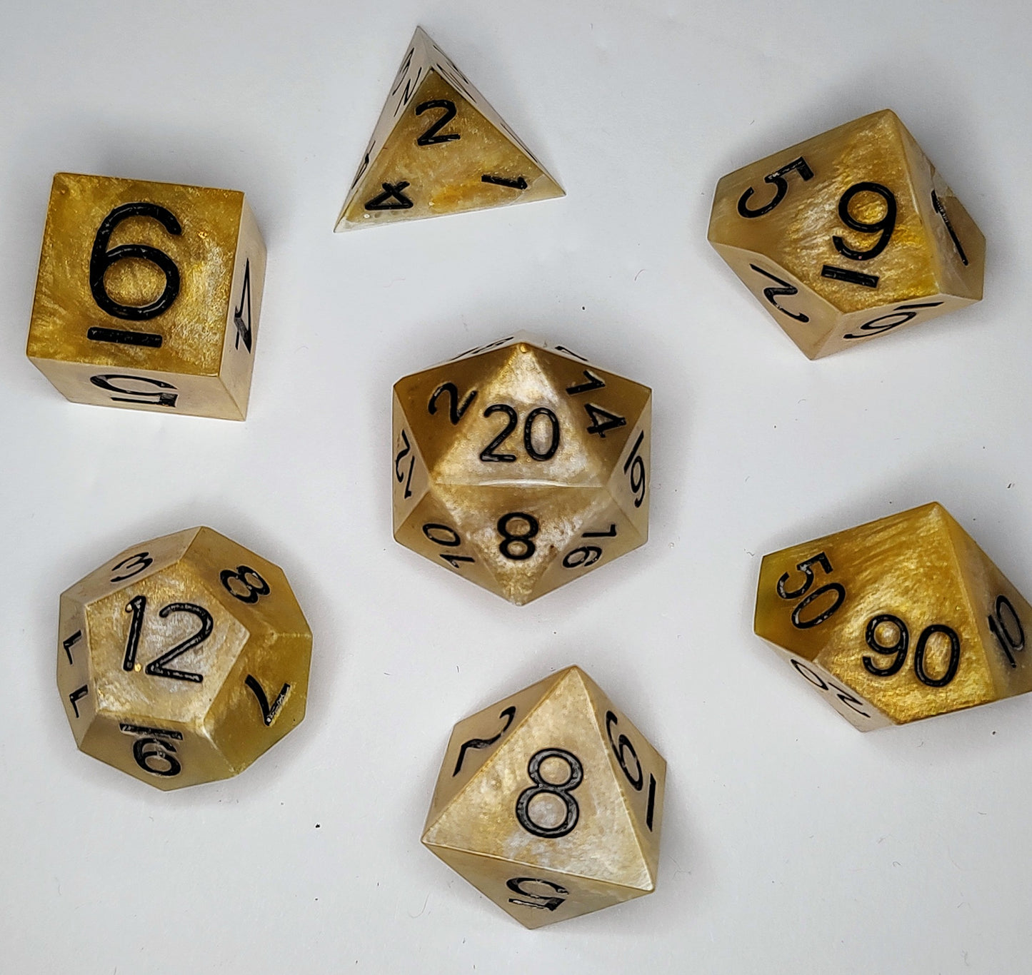 "Let there Be Light" 7 piece TTRPG Dice Set