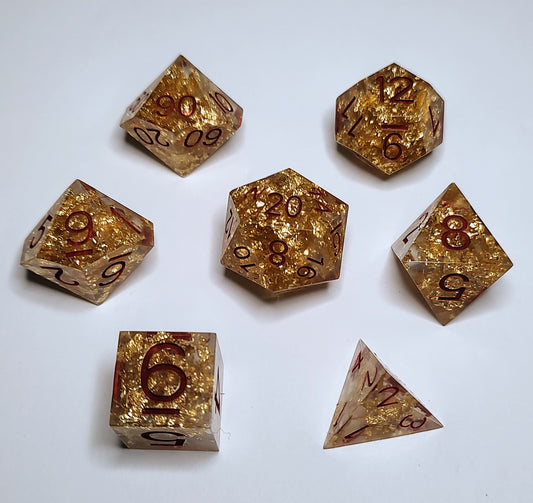 Blood Sacrifice 7 piece TTRPG Dice Set