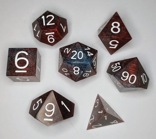 "Meteoric" 7 piece TTRPG Dice Set