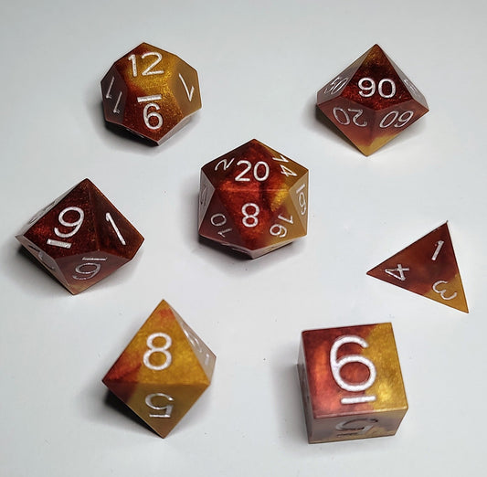 "Of Blood and Glory" TTRPG 7 piece dice set